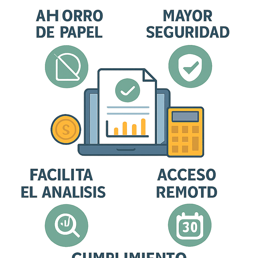 Gráfico mostrando las ventajas de la contabilidad electrónica